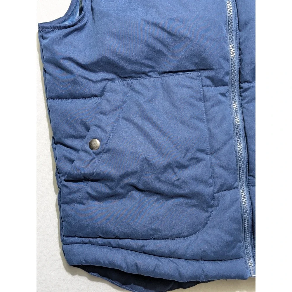 St Johns Bay Puffer Vest Mens Small Blue Quilted Insulated Full Zip Casual‎